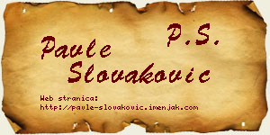 Pavle Slovaković vizit kartica